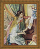 Two Young Girls at the Piano - Pierre Auguste Renoir - Framed Canvas Artwork C5512D 25" x 30"