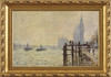 Thames Below Westminster - Claude Monet - Framed Canvas Artwork