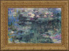 White and Purple Water Lilies - Claude Monet - Framed Canvas Artwork 793 37" x 27"