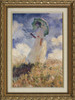 Woman With Umbrella - Facing Left - Claude Monet - Framed Canvas Artwork 787  47" x 33"