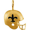 Officially Licensed NFL New Orleans Saints Helmet Pendant 14K Gold & Black Enamel