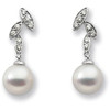 2021: White Freshwater - Cultured Pearl & Gold - Diamond Earrings, 5587