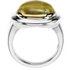 Supreme Sterling Silver 925 | Oval Cabochon Lime Quartz Ring