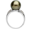 Tahitian Cultured Pearl - White Diamond & Gold Ring 688 .TS. 67016
