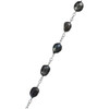 Black Freshwater Cultured Baroque Pearl Sterling Silver Station Toggle Necklace - Opera Length