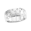 Men's Round Brilliant - Bezel Set White Diamond Band Ring - Size 10 - 14K White Gold Setting