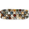 #2021: Polychrome Freshwater Round Cultured Pearl, Multi Row Stretch Bracelet, 5713