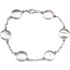 #2021: White Freshwater Cultured Coin 12-13mm. Pearl & Sterling Silver Station Bracelet, 5717