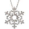 #2021: Miniature Snow Flake Diamond Pendant Necklace Fine 14k Gold, 5733