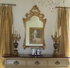 French Rococo Period Louis XV Hand Carved Reproduction Italian Made Parcel Gilt Mirror, Medium Size, 262