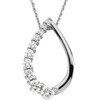 5923 Authentic Journey Natural Diamond & 14K White Gold Drop 18 inch Cable Link Necklace