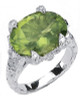 Ladies Large Oval Peridot and Diamond Ring GIA VS2-SI1 clarity GIA G-H color 18K #R46926