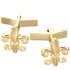 Fleur de Lis - Young Mens 14 Karat Yellow Gold - Pair of Cuff Links