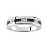 Men's Inset Black Onyx & Diamond 14K White Gold Wedding Band Ring