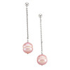Pink Freshwater Circle' Cultured Pearl & Sterling Silver Dangle Earrings