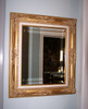 Louis Quinze French Rococo, Louis XV 5.5" Wide L429 Gold and Linen Frame, Large 50.5"t X 40.5"w Drama Bevel Traditional Mirror, 6611