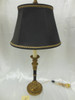 Lyvrich Handmade d'oro Ormolu Conspicuous Porcelain - Candlestick Lamp - Obsidian Black - 33t X 16w X 16d