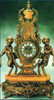 Marble Mantel, Table Clock, d'Oro Ormolu - Bronze Patina - Crema Valencia Yellow Marble - Handmade Reproduction of a 17th, 18th Century Dore Bronze Antique, 6263