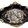 Lyvrich d'Elegance, Porcelain and Gilded Dior Ormolu | Romance, Bleu foncé et doré | Versailles Platter | Tray | Centerpiece | 5.71t X 22.06L X 13.16d | 6305