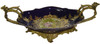 Lyvrich d'Elegance, Porcelain and Gilded Dior Ormolu | Victor Hugo's Summer Courtship, Bleu foncé et doré | Versailles Platter | Tray | Centerpiece | 6.11t X 18.91L X 8.67d | 6311