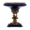 Lyvrich d'Elegance, Porcelain and Gilded Dior Ormolu | Bleu foncé et doré | Versailles Oversize Flower Bowl | Compotier | Centerpiece | 16.55t X 15.37w X 15.37d | 6313