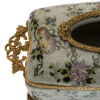 Lyvrich d'Elegance, Porcelain and Gilded Dior Ormolu | Crackle | Tissue Box Centerpiece | 4.73t X 11.62L X 6.34d | 6332