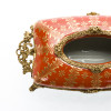 Lyvrich d'Elegance, Porcelain and Gilded Dior Ormolu | Red and Gold Neo-Classical | Tissue Box Centerpiece | 4.73t X 11.62L X 6.34d | 6353