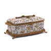 Lyvrich d'Elegance, Porcelain and Gilded Dior Ormolu | Crackle | Tissue Box Centerpiece | 4.73t X 11.62L X 6.34d | 6356