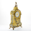 Lyvrich d'Elegance, Crackled Porcelain and Gilded Dior Ormolu - Abstract Chinoiserie, Gold & Silver Mantel, Table Clock - Fantastic Statement Centerpiece - 24.03t X 11.62w X 5.91d - 6392