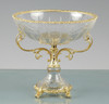 Lyvrich d'Elegance, Cut Crystal and Gilded d'or Brass Ormolu | Compote Fruit Bowl | Centerpiece Dish | 12.02t X 12.61w X 12.61d | 6435