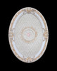 Architectural Accents Classic Damask Shell Pattern, 6732 Oval Ceiling Medallion, 3'7.25"L X 2'7.5"w X 3.5" Thick