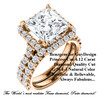 3.81 Carat, Luxury Princess Cut Benzgem Solitaire, Benzgem Diamond Quality Color and Cut matches believably the Natural 36 Diamond Semi-Mount; GuyDesign® Halo Design Engagement or Right Hand Ring, 18k Rose Gold, 6665,