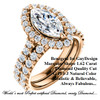 6666DG.408221.710220.122804.8 - GuyDesign®, 12 x 6 Marquise Cut Benzgem, 34 Natural Diamonds, 18 Karat Rose Gold, Halo Engagement Ring,