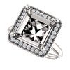 6694DG.443321.710240.123344 - GuyDesign®, 9 x 9 Princess Cut Benzgem, 64 Natural Diamonds, Platinum, Halo Engagement Ring,