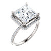 6695DG.333321.710240.123333 - GuyDesign®, 9 x 9 Princess Cut Benzgem, 52 Natural Diamonds, Platinum, Halo Engagement Ring,