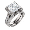 6699DG.830321.710240.123038.8 - GuyDesign®, 9 x 9 Princess Cut Benzgem, 42 Natural Diamonds, Platinum, Halo Engagement Ring,