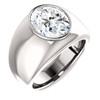 4.99 Benzgem by GuyDesign® 04.99 Carat Brilliant Oval Shape, I-J Color Fantasy Diamond, 14k White Gold Men's Aiden Ring 6814