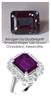 11 x 9 Benzgem by GuyDesign® Emerald Cut Lab-Created Chrysoberyl 11 x 9 Alexandrite and 01.68 Carats of Round Imitation Diamonds, Diana Princess of Wales Ring, 14k White Gold, 6870