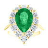 6885DG.1213211.71024070.123121.1 - 12 x 8 - Pear Shape Lab Created Columbian Color Beryl Emerald - Diana Princess of Wales Ring Style