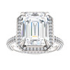 6895DG.1723217.71024170.123271.7 - GuyDesign®, 11 x 9 Emerald Cut Benzgem, 185 Natural Diamonds, Platinum, Halo Engagement Ring,