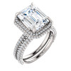 6896DG.1723217.71024170123271.7 - GuyDesign®, 10 x 8 Emerald Cut Lab-Created Chatham Synthetic Alexandrite, 176 Natural Diamonds, 14 Karat White Gold, Halo Engagement Ring,