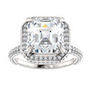 6903DG.1723217.71022270123271.7 - GuyDesign®, 9 x 9 Asscher Cut Benzgem, 180 Natural Diamonds, 14 Karat White Gold, Halo Engagement Ring,