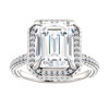 6904DG.1723217.71032270123271.7 - GuyDesign®, 10 x 8 Emerald Cut Benzgem, 176 Natural Diamonds, 14 Karat White Gold, Halo Engagement Ring,