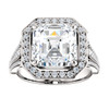 6908DG.4602216.71026270122064.6 - GuyDesign® 9 x 9 Asscher Cut Benzgem, 88 Natural Diamonds, 14 Karat White Gold, Halo Engagement Ring,