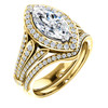 6914DG.4602216.71026270122064.6 - GuyDesign® 12 x 6 - Marquise Cut Benzgem, 86 Natural Diamonds, 14 Karat Yellow Gold, Halo Engagement Ring,