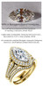 1.59 Carat Believable Simulated Diamond Marquise Cut Benzgem matches Convincingly the Natural 86 Diamond Semi-Mount; GuyDesign Halo Engagement or Right-Hand Ring - 14k Yellow Gold, 6914,