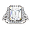 6917DG.4602216.71029270122064.6 - GuyDesign® 10 x 8 - Emerald Cut Benzgem, Swarovzki CZ Semi-Mount, 14 Karat White Gold, Halo Engagement Ring,