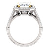 6917DG.4602216.71029270122064.6 - GuyDesign® 10 x 8 - Emerald Cut Benzgem, Swarovzki CZ Semi-Mount, 14 Karat White Gold, Halo Engagement Ring,