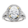 6921DG.4602216.71029270122064.6 - GuyDesign® 10 x 8 - Oval Cut Benzgem, Swarovzki CZ Semi-Mount, 14 Karat White Gold, Halo Engagement Ring,