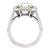 6924DG.4602216.71029270122064.6 - GuyDesign® 9 x 9 - Asscher Cut Benzgem, Swarovzki CZ Semi-Mount, 14 Karat White Gold, Halo Engagement Ring,